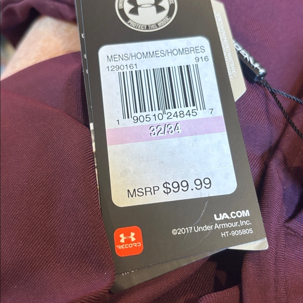 Under Armour Ua Golf Threadborne Maroon Polyester Pants Sz 32x34 - Picture 4 of 5